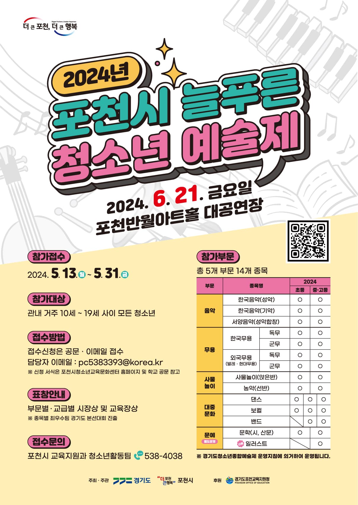 포천시 늘푸른 청소년 예술제