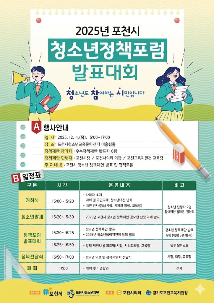 청소년 정책포럼 발표대회
